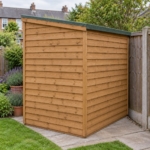 Rear corner view of the Larkfield 6x4 pent shed