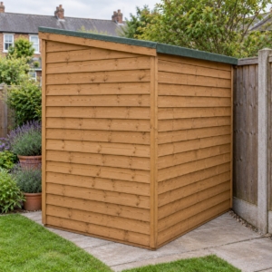 Rear corner view of the Larkfield 6x4 pent shed