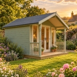 Rear corner view of the Willowbank summerhouse